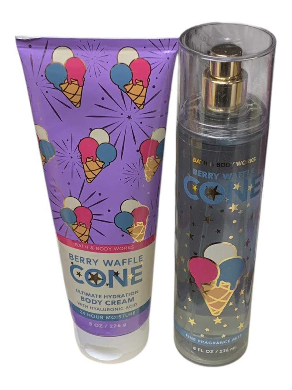 BBW Berry Waffle Cone Body Cream Mist Set Bath & Body Works Discontinued Bundle